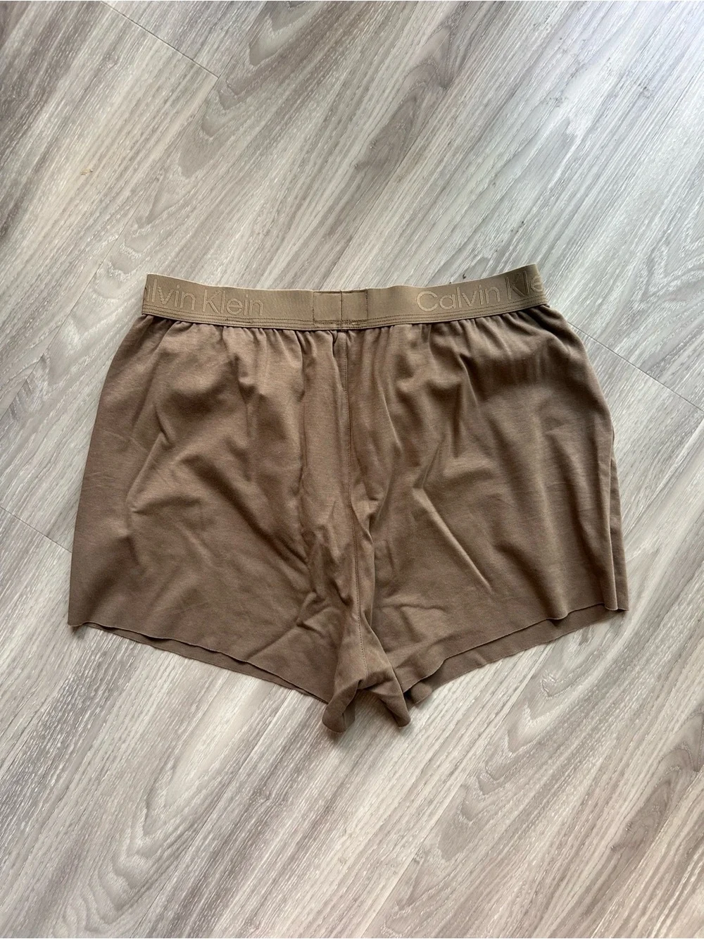 Calvin Klein | CK Black Lounge Sleep Shorts in Olive Brown (Small)
